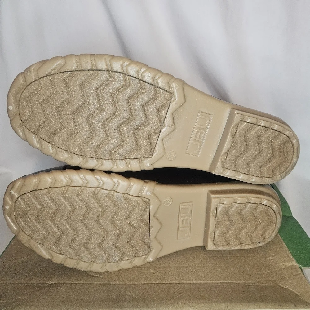 JBU Maine Waterproof Winter Duck Boot Dark Brown Beige NWT 13M Retail $80